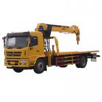 China Made Self Loader Flat Bed Tow Truck 10 Tons Tow Truck Wrecker With Crane for sale