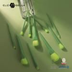 OEM 9pcs Synthetic Hair Makeup Brush Set Light Green Plastic Handle for sale