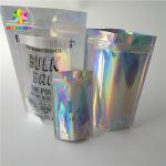 Waterproof Holographic Stand Up Pouch Glossy Finished Surface Finish for sale