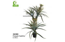 China Aesthetic Lifelike Handmade H140cm Fake Pineapple Tree With Pot supplier