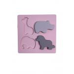 China Different Certified Silicone Baby Toys Rhino Animal Puzzle Eco Friendly With Size Is 15*15*3 cm And Weight Is 220 Gram for sale