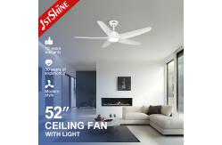 China White Ceiling Fan With Light 5 Plastic Blade DC Motor Energy Saving supplier
