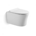 Ceramic Sanitary Ware WC Hanging Mount Water Closet Rimless Floating Ceramic Wall-Hung Toilet with P-Trap Drainage for Hotels for sale