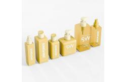 China Yellow Square Plastic Bottles Leak Proof Empty Shampoo Bottles 100ml supplier