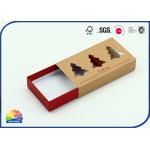 1c Print Kraft Drawer Paper Box WIth Christmas Tree Die Cut Window