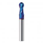 65 Degree 2 Edge Tungsten Steel Spherical Milling Cutter With Blue Nano Coating