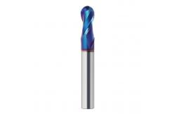 China 65 Degree 2 Edge Tungsten Steel Spherical Milling Cutter With Blue Nano Coating supplier