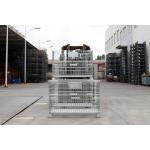 Black Lockable Folding 50*100mm 1500KG Folding Wire Mesh Container for sale