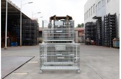 China Black Lockable Folding 50*100mm 1500KG Folding Wire Mesh Container supplier