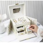 Flannelette Leather Jewelry Storage Box Greaseproof Earring Jewelry Box for sale