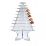 Clear Black 10 Tier Macaron Pyramid Tower Macaron Display Stand for sale
