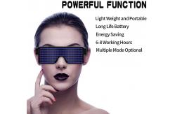 China USB Rechargeable LED Display Glasses With 11 Patterns 180mAh Battery supplier
