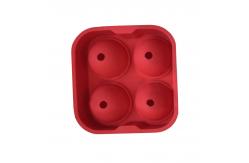 China Stackable 4 Cavity Silicone Sphere Ice Cube Tray supplier