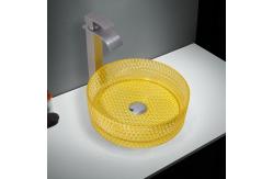 China Cylinder Glass Wash Basin Unit With Center Drain Location Countertop Sinks supplier
