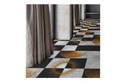 China Retro Style Printed Nylon Carpet Tiles With PU Backing For Ballroom supplier