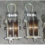 QHS 50KN Dual Sheave Hoisting Tackle With Both Side Opening Iron Hoisting Block for sale