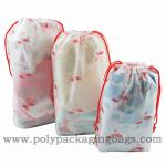 Custom Moisture Proof Clothes Cosmetics Drawstring Plastic Bags for sale