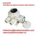 10A watertight plastic CZKS202 1144/R/FS marine rotary switch and socket for sale