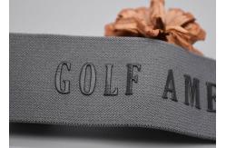 China 45mm Custom Garments Cotton Elastic Band With Shiny Silicone Logo supplier