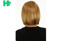 China Wholesale Machine Made Red Bob Wig Short Straight Synthetic Full Wigs supplier