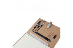 China Customized Multifunctional Business Hardcover Smart Powerbank Pu Loose Leaf Wireless Charging Notebook supplier