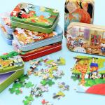 Baby Cartoon Animal Puzzle Print Jigsaw Puzzle Educational Toy With A Tin Box for sale