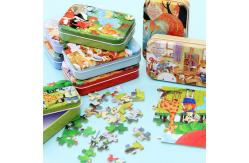 China Baby Cartoon Animal Puzzle Print Jigsaw Puzzle Educational Toy With A Tin Box supplier