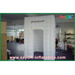 Inflatable Cube Tent 2.6m Height White Quadrate Strong Oxford Cloth Photobooth With LED Light for sale