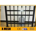 Ornamental 3 Rail Black Metal Fence Panels 16 Gauge 60 Inches for sale