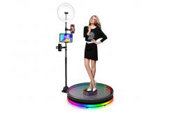 China Fashionable 360 Camera Booth Automatic Spinning Arm Rotating Camera Booth Led Glass supplier