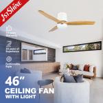 Flush Mount Ceiling Fan with Lights and Remote Control 6 Speed Choice Metal Lamp Body for sale