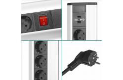 China 3,500 Watts Mountable Power Strip , Desk Power Outlet Inconspicuous Design supplier