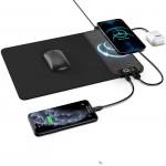 ABS PU 9V 2A Mouse Pad Wireless Charger 7.5W With Fast USB Ports for sale