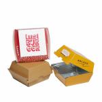 Customized Different Shapes Burger Box Compostable Corrugated Cardboard Box for Fast Food Delivery Customized Sizes for sale