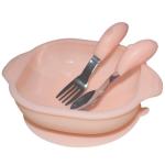 Baby Soft Silicone Suction Bowl Plate Small Baby Divided Plate Spoon With Lid Set for sale