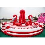 0.55mm PVC Tarpaulin Pink Inflatable Combos Octopus Playground CE EN71 EN14960 for sale