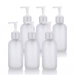 LinDeer White 100ml Frosted Glass Pump Lotion Bottle ODM for sale