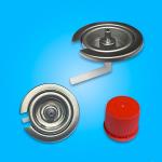 Tin Empty 227g Gas Cartridge Valve Aerosol Spray Valve With Red Cover  Assembly for sale