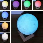 Tap Control Multicolor LED Flashing Snowman Rechargeable Moon Lamp 3D Printing for sale