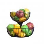 Customized Design Baking Black Iron 2-Layer Metal Fruit Plate 27*35*24CM for sale