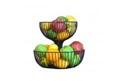 China Customized Design Baking Black Iron 2-Layer Metal Fruit Plate 27*35*24CM supplier