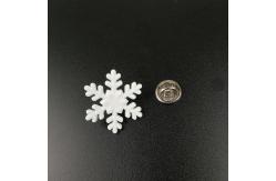 China Metallic Glitter Snowflake Pin Badge Custom Zinc Alloy / Iron / Brass No Minimum Quantity supplier