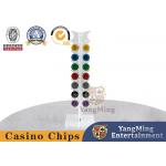 China 16 Vertical Chip Display Stand With Transparent Acrylic Design 40mm Round Poker Chips for sale