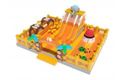 China Inflatable Magic Castle Bounce House Playground Orange Yellow supplier