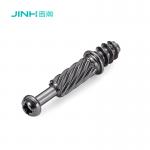 JH-2169 Matte Black Nickel Plated Eccentric Screw Rod Carbon Steel Fastener 32mm Cam Fitting Bolt for 15mm Furniture Panels for sale