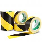 12mm Hazard PVC Coloured Tape Black And Yellow OEM for sale