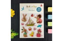 China Transparent Crystal 3D Cartoon Stickers Self Adhesive Custom Cartoon Stickers supplier