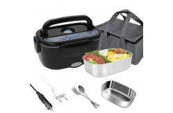 China Customize Electric Lunch Boxes All Black Portable Heating Lunch Box supplier