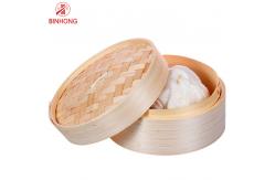 China Customized Logo 4 Inch Bamboo Steamer Basket For Dim Sum supplier