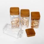 PET Clear Empty BPA Free Storage Containers Plastic Square Jar with Screw Lid for sale